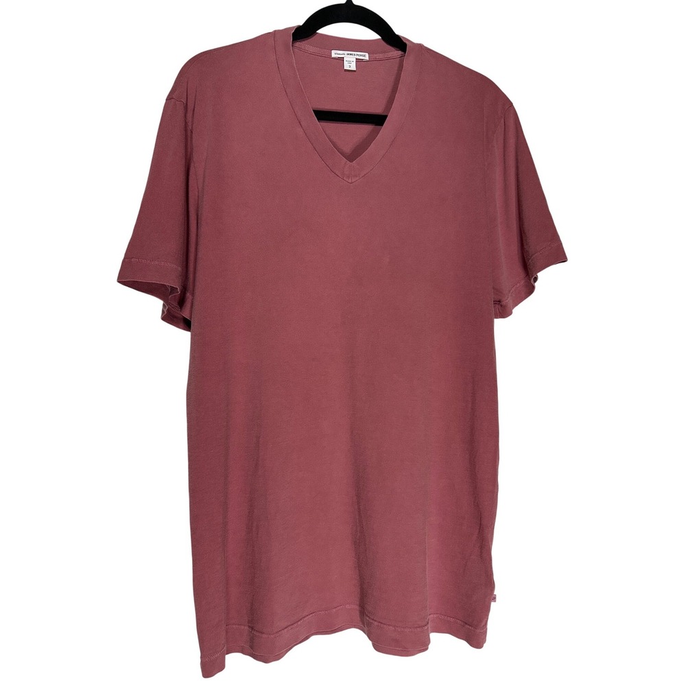 Standard James Perse V-Neck T-Shirt Mens Size 2 Faded Rose Pink Made in USA